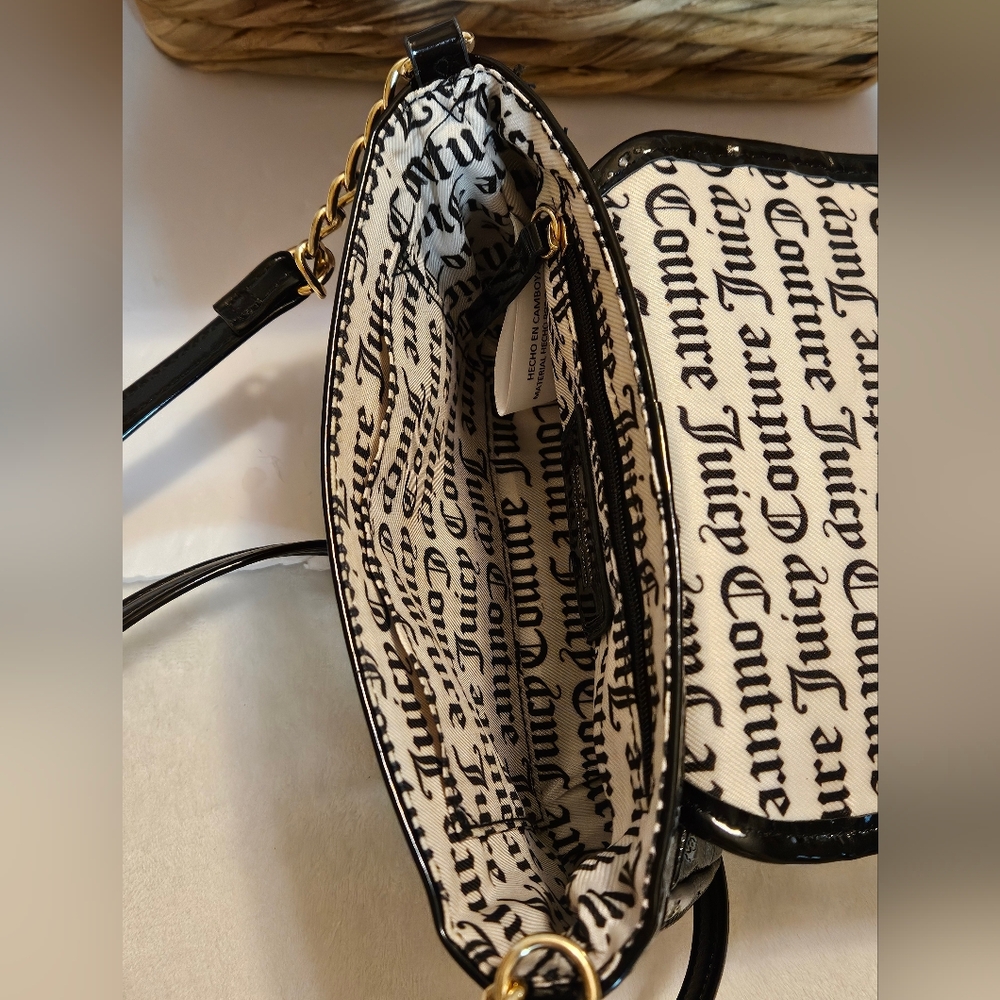 Juicy Couture Black Crossbody Bag with Gold Chain - Picture 11 of 16